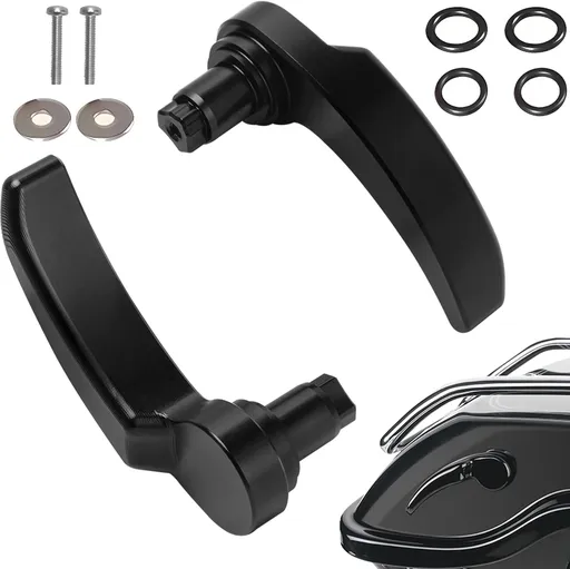 Harley Saddlebag Latches - Perfect Fit, Easy Installation Compatible for Touring Street Glide Electra Road King 2014-2023 (Black) Black