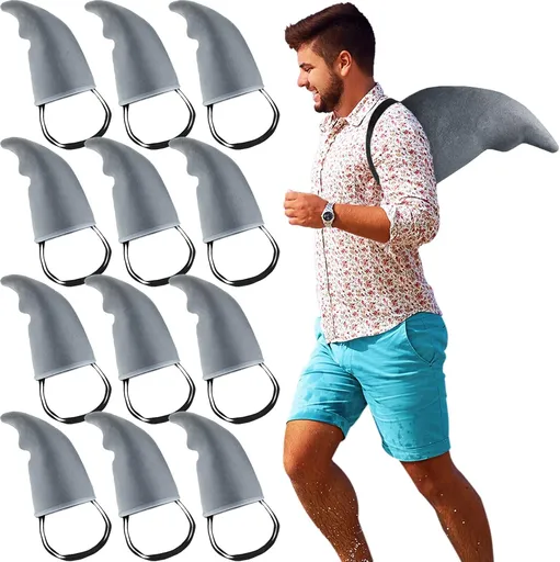 12 Piece Shark Fin Costume Accessory Easy to Wear Gray Props for Adults Halloween Cosplay Supplies