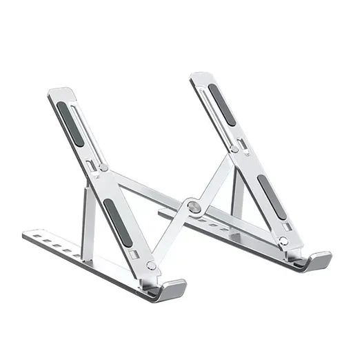 Laptop Stand Portable Aluminum Adjustable Ergonomic Foldable 6 Inch Height Silver