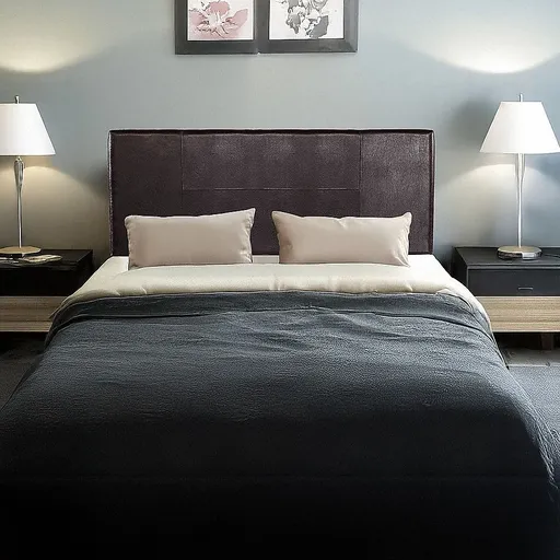 PU Leather Double Bed Headboard Bedhead - Brown