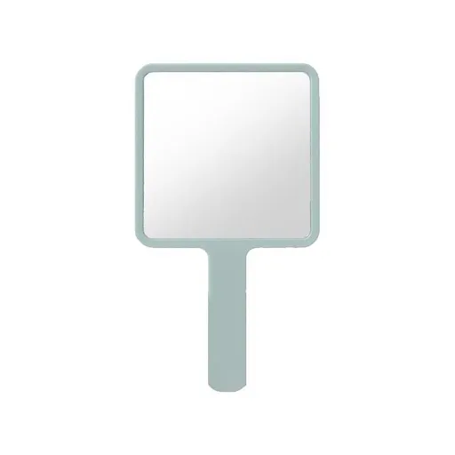 2 PCS Rectangle Handheld Mirror Hand Mirror Travel Handheld Mirror Cosmetic Mirror with Handle (Green and pink)