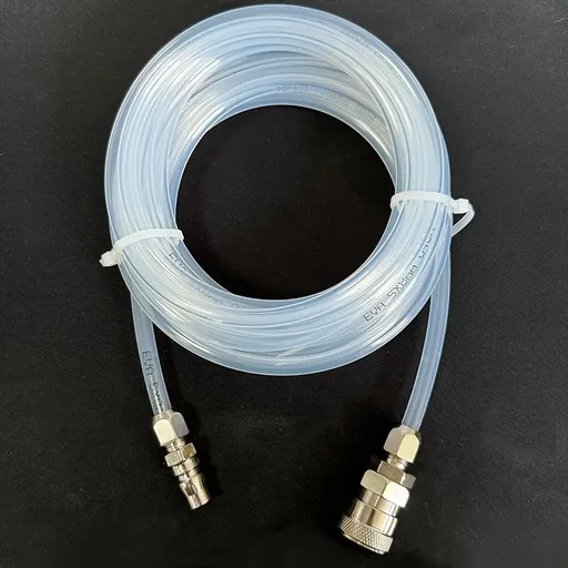 Flexible Tube 5M/196.85Inch Pneumatic Hose, Outer Diameter 8Mm, Inner Diameter 5Mm, Transparent Durable Air Compressor Hose with Metal Connector, No Electricity Needed 5.0 meter Transparent