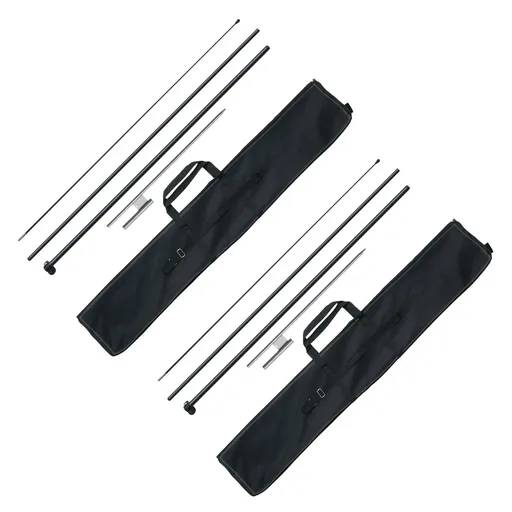 Feather Flag Pole Kit, 2 Packs Swooper Flag Pole 12.7 ft, Sign Flag Poles for Business Advertising Flags Outdoor, with Ground Stakes and A Carrying Bag (Flag Not Included)