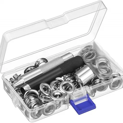100 Sets Metal Eyelets, Eyelets and Grommets Eyelet Kit, Round Inner Hole DIY Rivet for Canvas, Shoes, Clothing, Bead Cores
