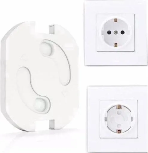 Socket Security for Children | Self-Adhesive Socket Protection Safety Lock Socket | Child Lock Socket | 4 Pieces