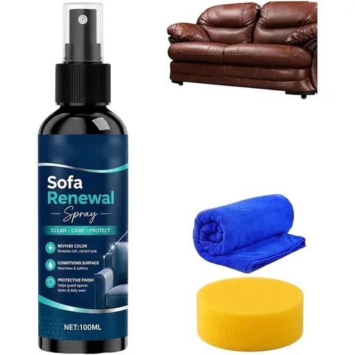 Multi-Purpose Sofa Cleaner and Leather Polish Spray, Leather Couch Cleaner & Conditioner, Leathers Furniture Renewal Spray for Sofa, Car Seats, Chairs, Bags and Upholstery