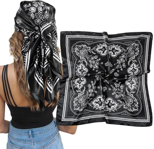 Satin Silk Scar - Large Hair Bandana, Sleeping Wrap or Women