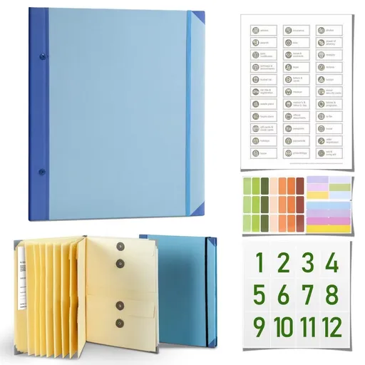 Document Organizer for Important Papers-Upgraded Version Blue
