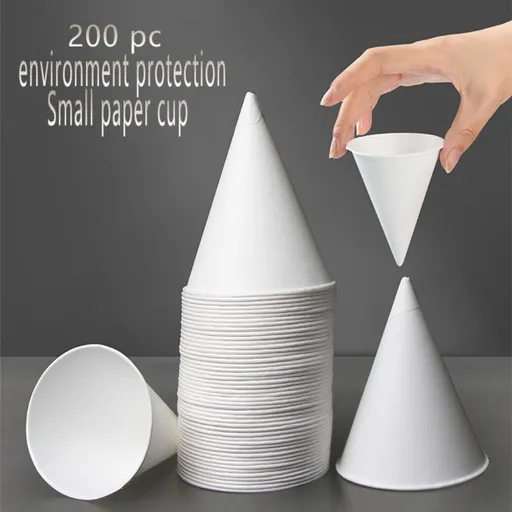 200Pcs Eco-Friendly Small Paper Cups – Wax-Free Disposable Dispenser Cups for Shaved Ice, Water Coolers, Parties, Sports Teams, and Fundraisers, Biodegradable Cold Drink Cups