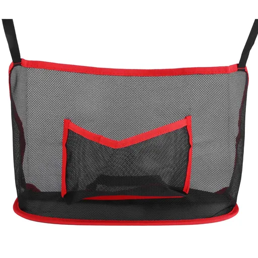 Car Net Pocket Handbag Holder, Driver Storage Netting Pouch for Purses and Bags, Safe Driving ( Red)