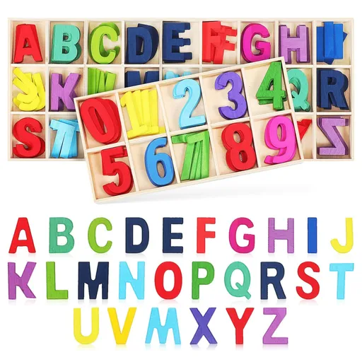 1 Set Wooden Letters Numbers Colored Wooden Spelling Letters Preschool Educational Early Learning Supplies Wood ABC Puzzle Boards