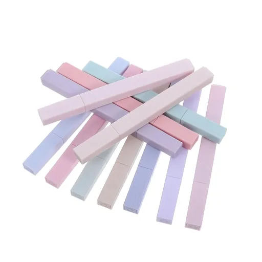 Soft Tip Highlighter Pens, Assorted Color, PP, Smooth Lines, Portable Pouch, 12Pcs