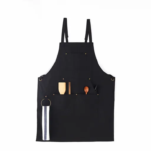 Barbecue Apron Adjustable Waterproof Work Tool Apron with Multiple Pockets Kitchen Apron