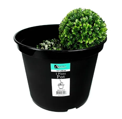 Large Garden Planter Pots 10Lt 28cm Black