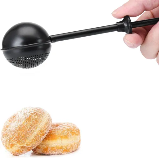 Baking Powder Shaker 304 Stainless Steel with Spring Handle Black