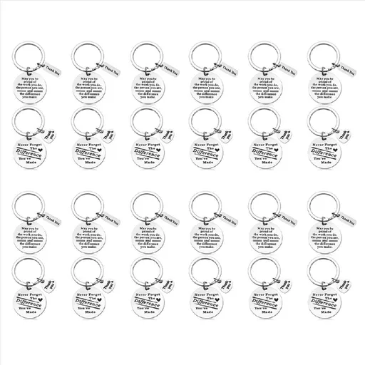 24 Pcs Thank You Gifts Keychain Appreciation Women Inspirational for Coworker Employee Farewell