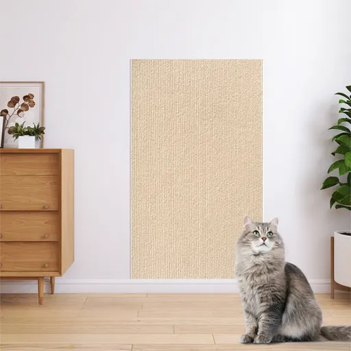 40 x 100 CM Khaki Self-Adhesive Cuttable Cat Scratching Mat - Durable Wall Climber / Floor Nest Pad / Furniture Protector for Cats & Dogs