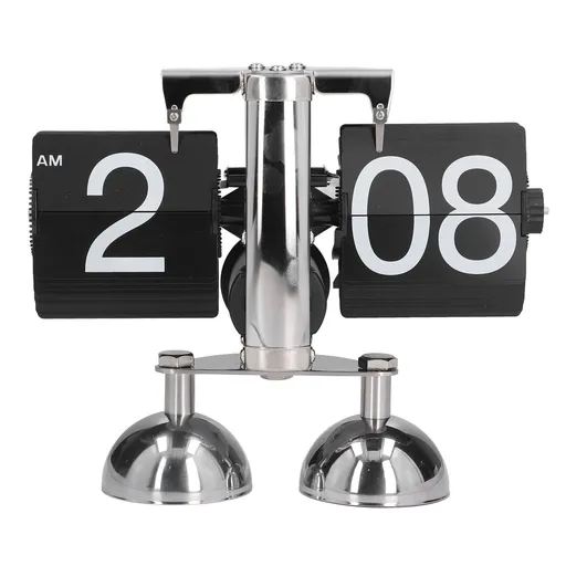 Flip Clock Quartz Movement High Accuracy Retro Style Stainless Steel Simple Operation Quartz Clock