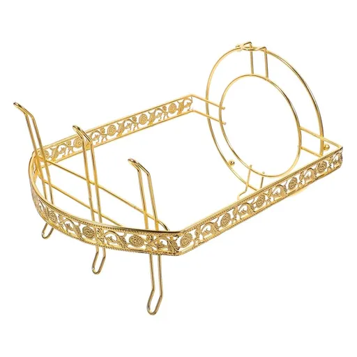 Smooth Edged Golden Iron Tea Cup Storage Rack for Efficient Drying