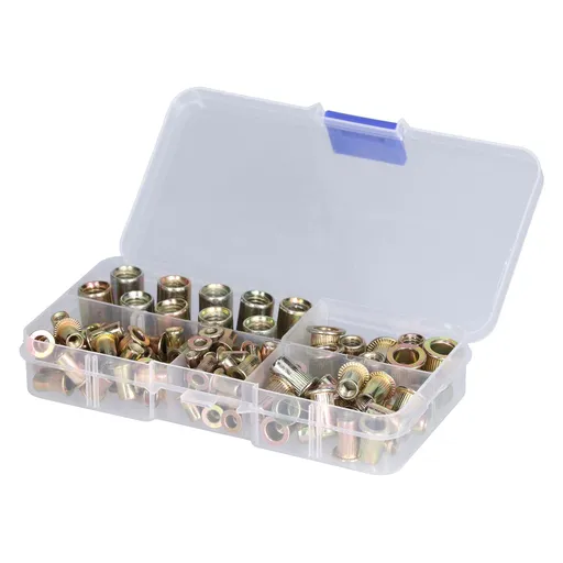 100PCS Threaded Inserts M3‑M8 Portable Galvanized Carbon Steel High Strength Rivet Nuts Assortment100PCS