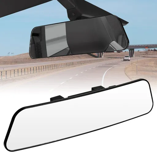 Rear View Mirror compatible with Tesla Cybertruck, Wided Panoramic Convex Rearview Mirror, Interior Clip-on Wide Angle Rear View to Reduce Blind Spot Effectively