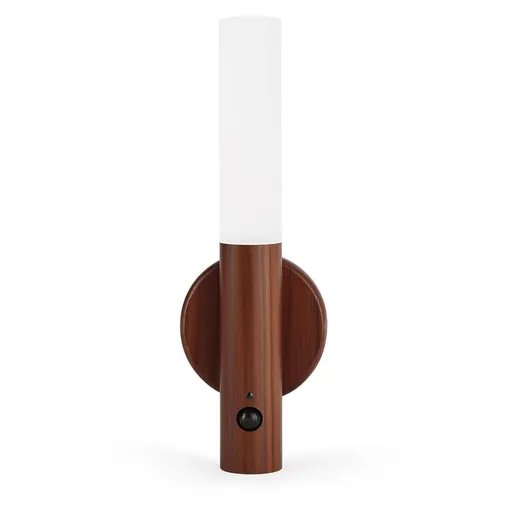 Operated Wall Sconces, Motion Sensor Night Light Magnetic Wall Light Rechargeable Wall Sconce, Peel and Stick Sconce Lights for Bedside Stair Hallway（Brown+tricolor dimming/human body sensing）