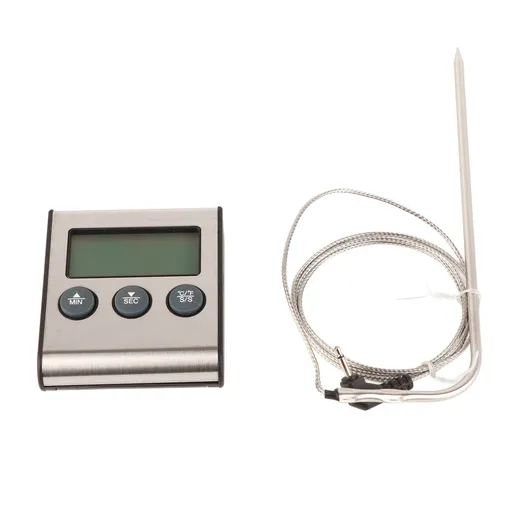 Digital Cooking Thermometer Timer LCD Display ℃/℉ W/Probe for Barbecue Meat BBQ Food