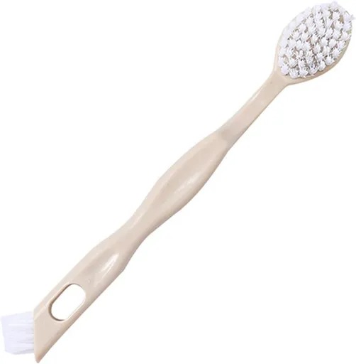 Sneaker Cleaner Brush, Multi Functional Shoe Brush Double Sided Washing Plastic Scrub for Stains (beige)