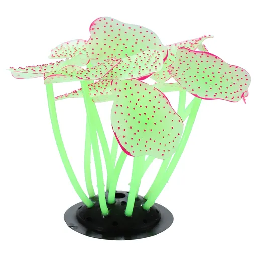 Soft Silicone Glowing Aquarium Mushroom Coral, Fluorescence Aquatic Artificial Coral for Fish Tank Decoration, Green