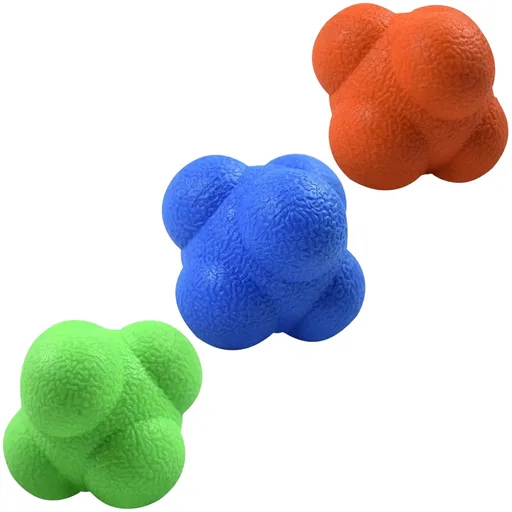 Reaction Ball,Reflex Ball for Hand Eye Coordination Training,2.83 inch, Pack of 3-Orange, Blue,Green