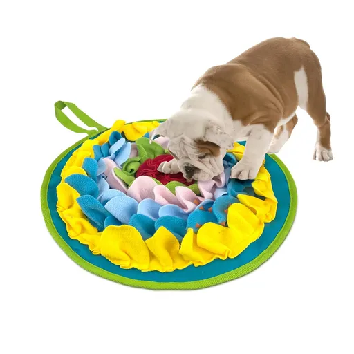 Dogs to Consume Energy and Relieve Stress, Pet Snuffle Mat for Rabbits, Hamsters, and Dogs to Improve Digestion (Dense Flowers)