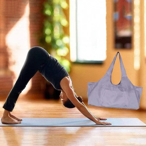 Yoga Mat Bag, Large Yoga Mat Tote Sling Carrier with Strap and Side Pocket, Fitness Clothing Travel Workout Handbag Fit Most