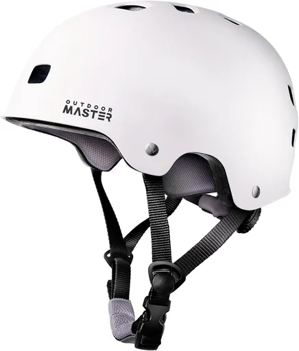 OutdoorMaster Skateboard Bike Helmet for Adults &Youth - Multi-Sport Certified Impact Resistant with 2 Removable Liners & Ventilation for Scooter, Skating-White-Medium