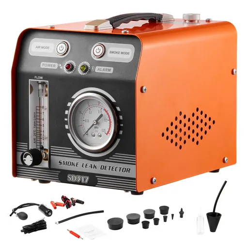 Automotive Smoke Machine Leak Detector, EVAP Smoke Machine Leak Tester with Built-in Air Pump, Pressure Gauge & Flow Meter, Dual-Mode Diagnostic Leak Detector for Vacuum, Fuel, Pipeline Testing
