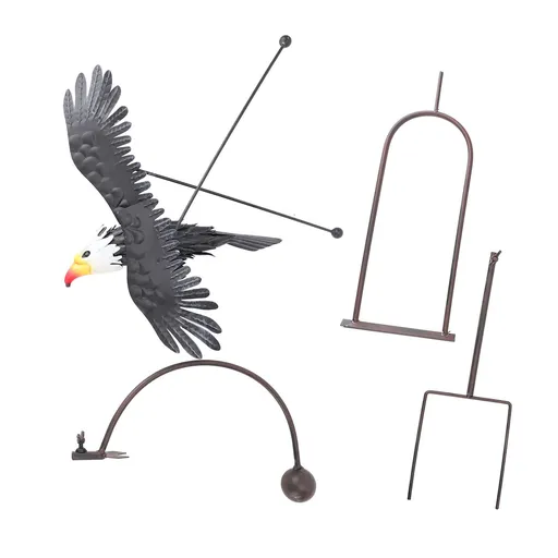 Bald Eagle Garden Ornament Balancing Bird Rocker Wind Sculpture Handcrafted for Outdoor Yard Decoration