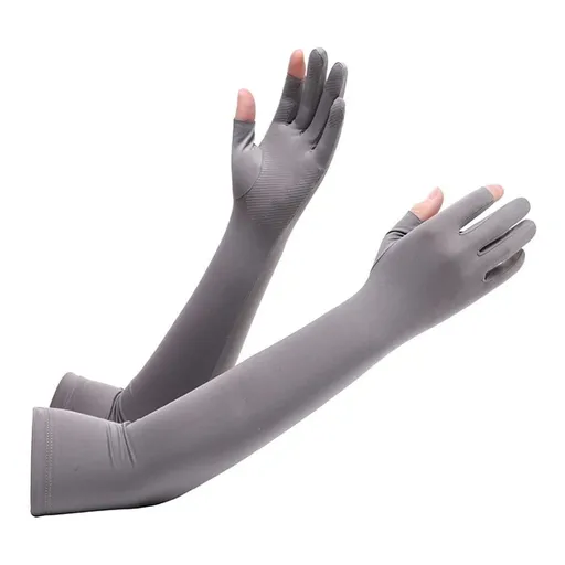 Arm Sleeves UV Protective Cooling Gloves 18.9 Inches Unisex Sun Protection for Outdoor Activities