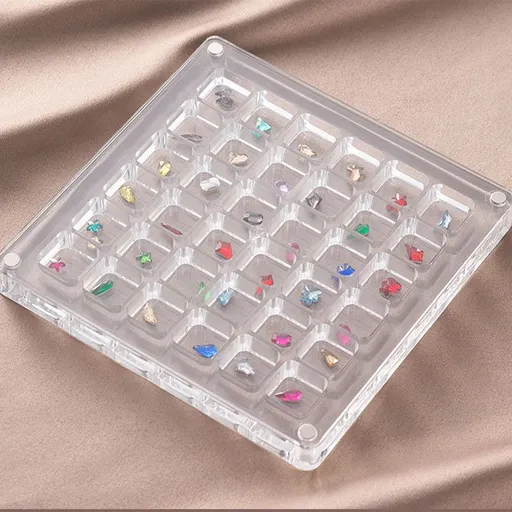 Acrylic Magnetic Seashell Display Box,Clear Sea Shell Display Box,Beach Magnet Storage Organizer Case for Seashell Diamond Beads,36 Grids,Transparent,1 Pack