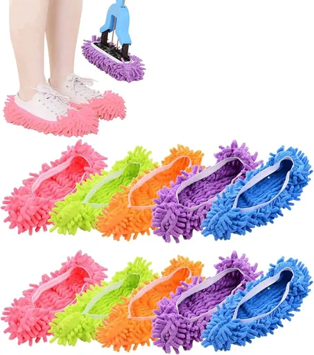 Shoe Covers - 5 Pairs - Mop Shoe - Shoe Cover - Shoe Protectors - Cleaning Shoes - Mop Shoes - Mop Slippers - Easy Cleaning - Mopping - Cleaning - Mop Set - Reusable - For Home, Office, Bathroom, Kitchen