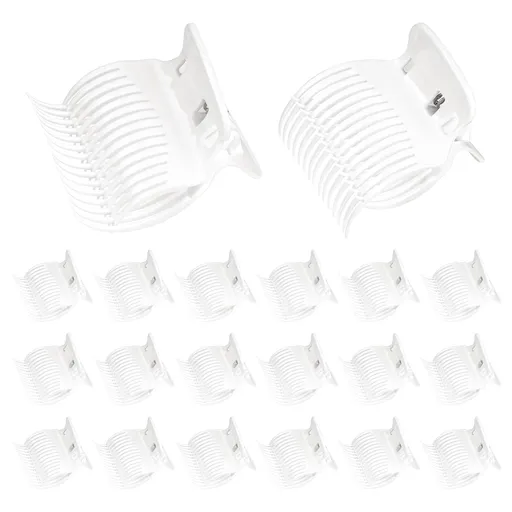20 Pcs Hot Roller Clips for Hair, Curler Claw Clip for Women Hair Section Styling (White, 2inch)