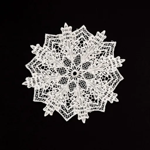 5.5 Inch Geometric Embroidered Lace Coaster (10 Pack) - Elegant Round Dining & Tea Table Mat Doily, Cassia Silk Style