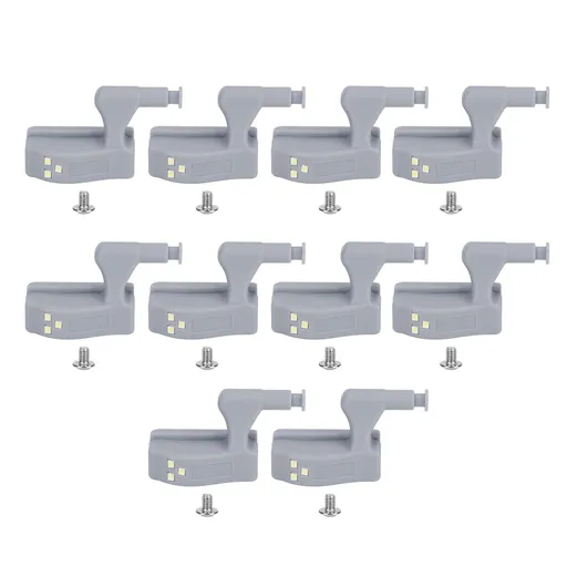 10Set Hinge LED Sensor Light Set Home Cabinet Cupboard Closet Drawer Induction LampWarm Light