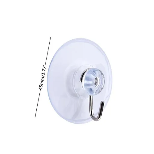 4PCS Heavy Duty Suction Cup Hooks, 1.77Inches Powerful Transparent Suction Hooks for Smooth Surfaces in Kitchen, Bathroom