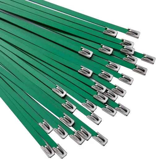 Green Zip Ties Made of Metal 95 PCS 11.8 in Ties Premium Heavy Duty Stainless Steel Wire Multifunctional Locking Exhaust Wrap Flexible Durable
