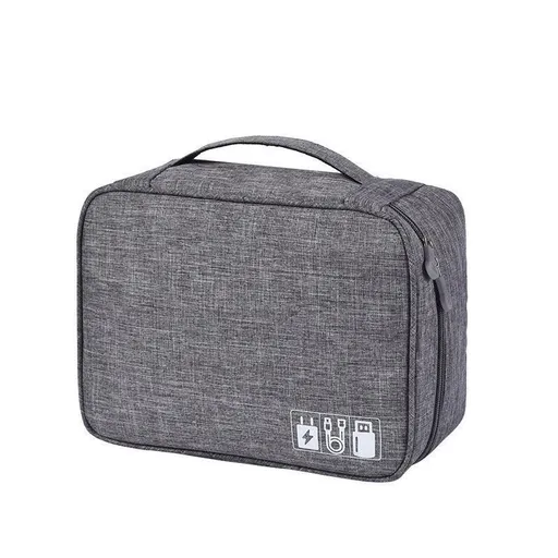Cable Organizer Bag Charger USB Electronic Accessories Storage Travel Case - Grey