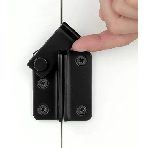 2 Packs Flip Latches, Black Stainless Steel Thickened Heavy Duty Hasp barn gate flip Door Latch Bi-fold Door Lock,Sliding Door Antique Lock Wine Cabinet Closet Door Latches, Small-Left Open