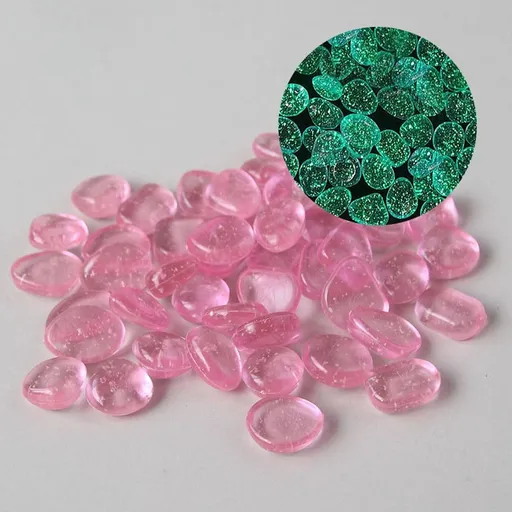100Pcs Glow-in-the-Dark Starry Pebbles, Colorful Luminous Resin Stones, Waterproof Non-Toxic Fluorescent Rocks for Garden Pathway Aquarium, Red