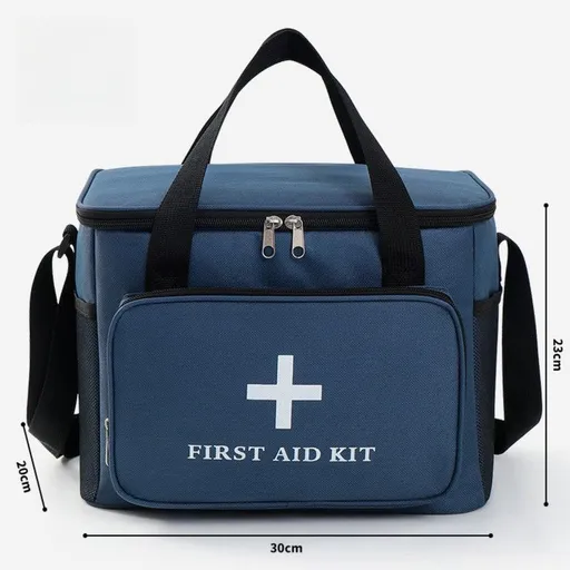 Portable First Aid Kit, Household Medicine Storage Bag, Outdoor Emergency Medical Bag, Large Sizes—Blue