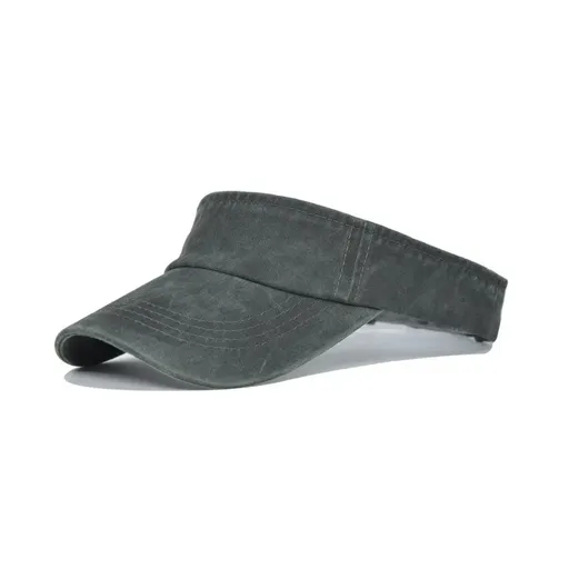 Unisex Summer Denim Sun Visor Cap Breathable Washed Running Hat - Army Green