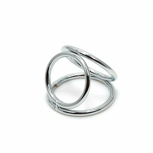 House Of Dasein Triple Stainless Steel Cock Ball Ring Chastity Device Bdsm - Silver - S