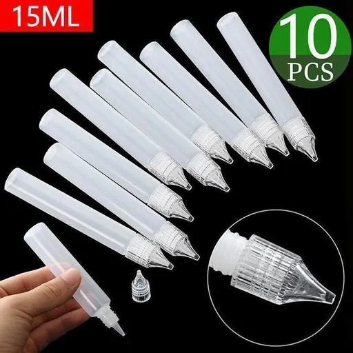 10X Squeezable Empty Plastic Needle Tip Oil Liquid Dropper Bottle Eye Drop 15Ml